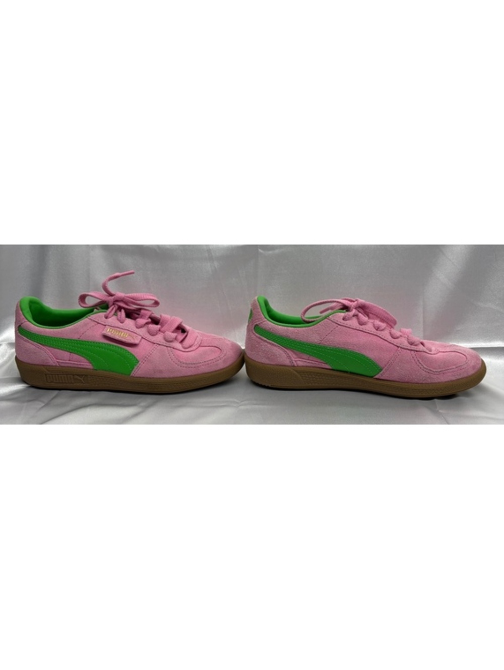 PUMA Palermo Girl’s Special Pink Delight Green Gum Suede Sneakers Youth Size 4Y